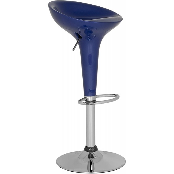 Scaun bar Boston albastru, sezut plastic abs, reglabil pe inaltime